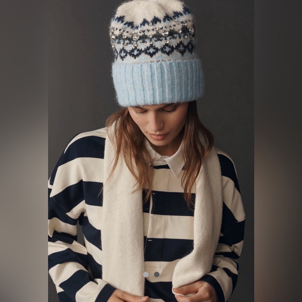 Embellished Jewels Fairisle Beanie